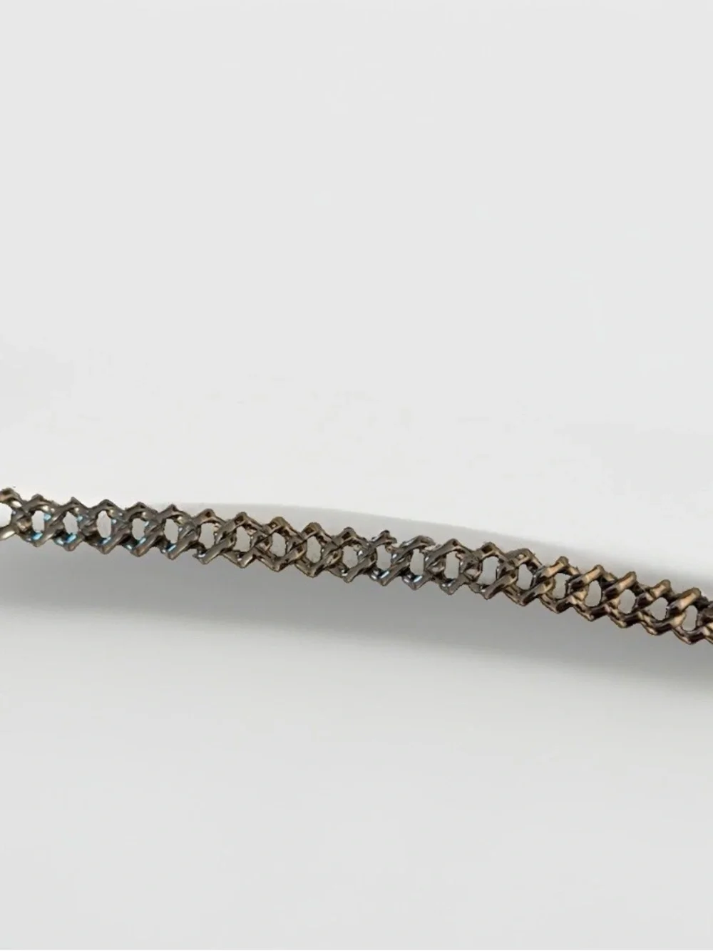 Silver Tone Cuban Link Chain Bracelet with Box Clasp Chain Style